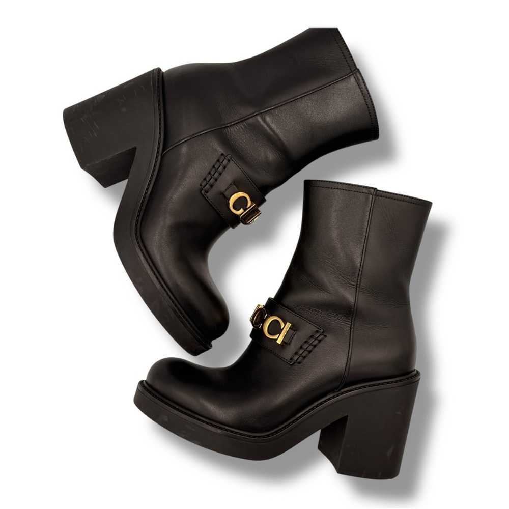 Gucci Logo Ankle Boots Black Leather – EU 37 - Picture 11 of 16